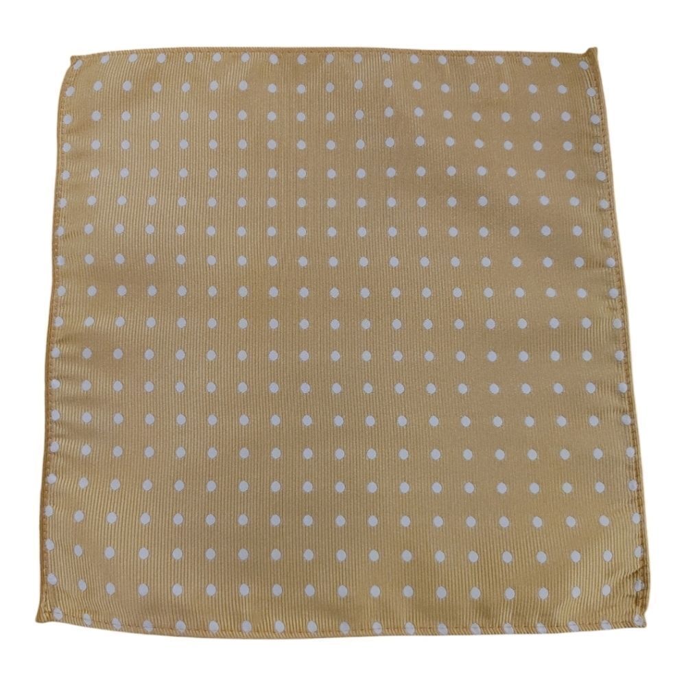 ALLURE MEN'S MULTI-DOT POCKET SQUARE GOLD-WHITE